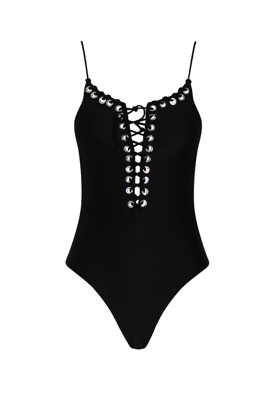 Product photo of vacation Eyelet Swimsuit doubles as top for warm beach swimming & vacation.