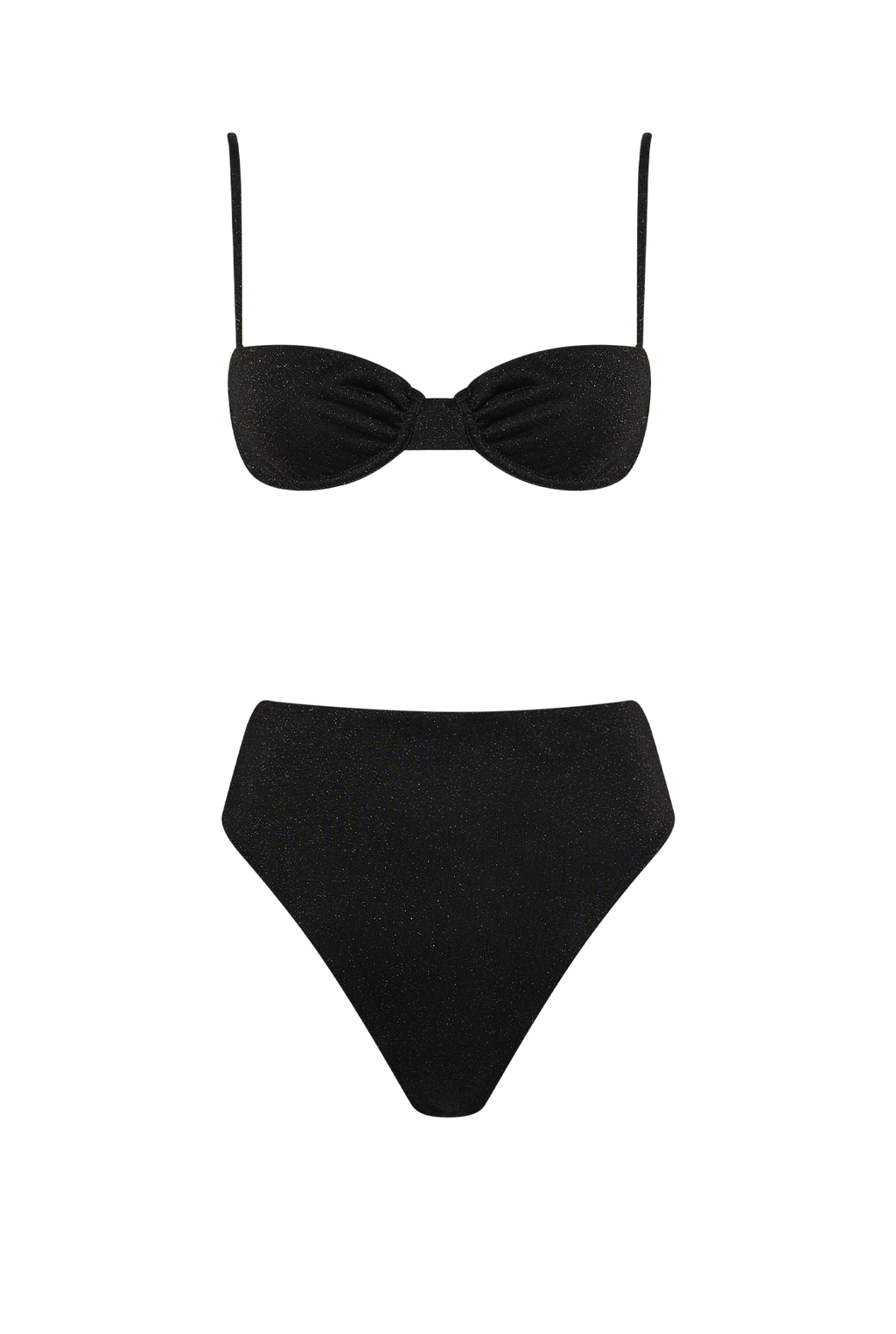 Black Glitter Balconette Bikini - Product - Hanne Bloch