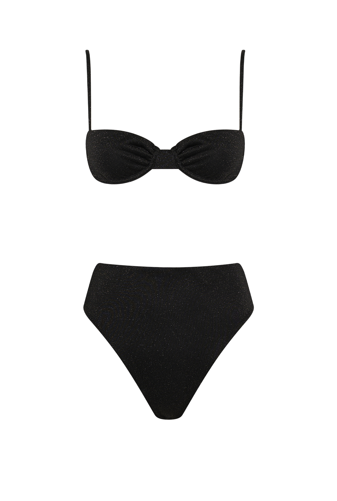 Black Glitter Balconette Bikini - Product - Hanne Bloch