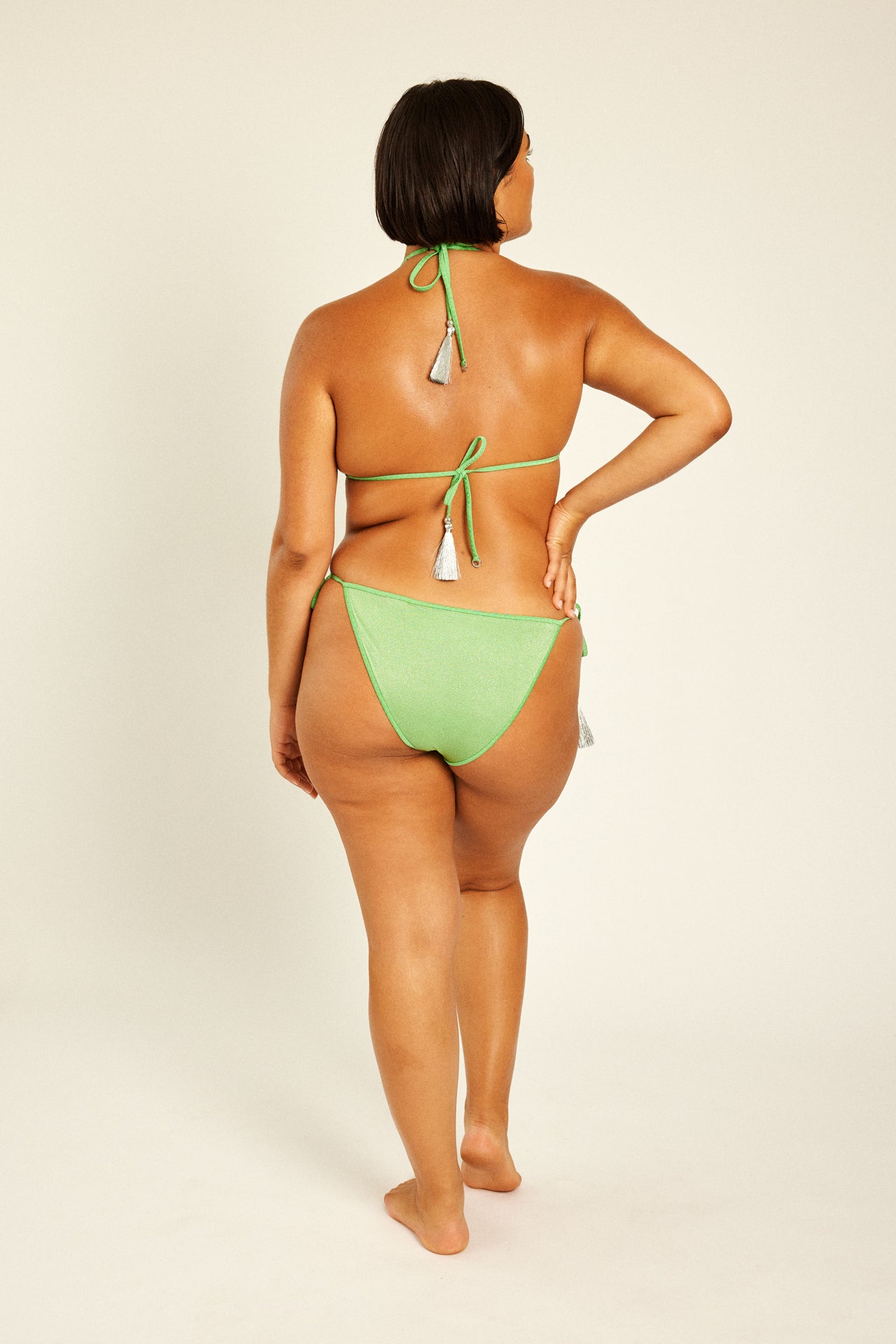 Mint Glitter Triangle Bikini