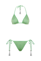 Mint Glitter Triangle Bikini