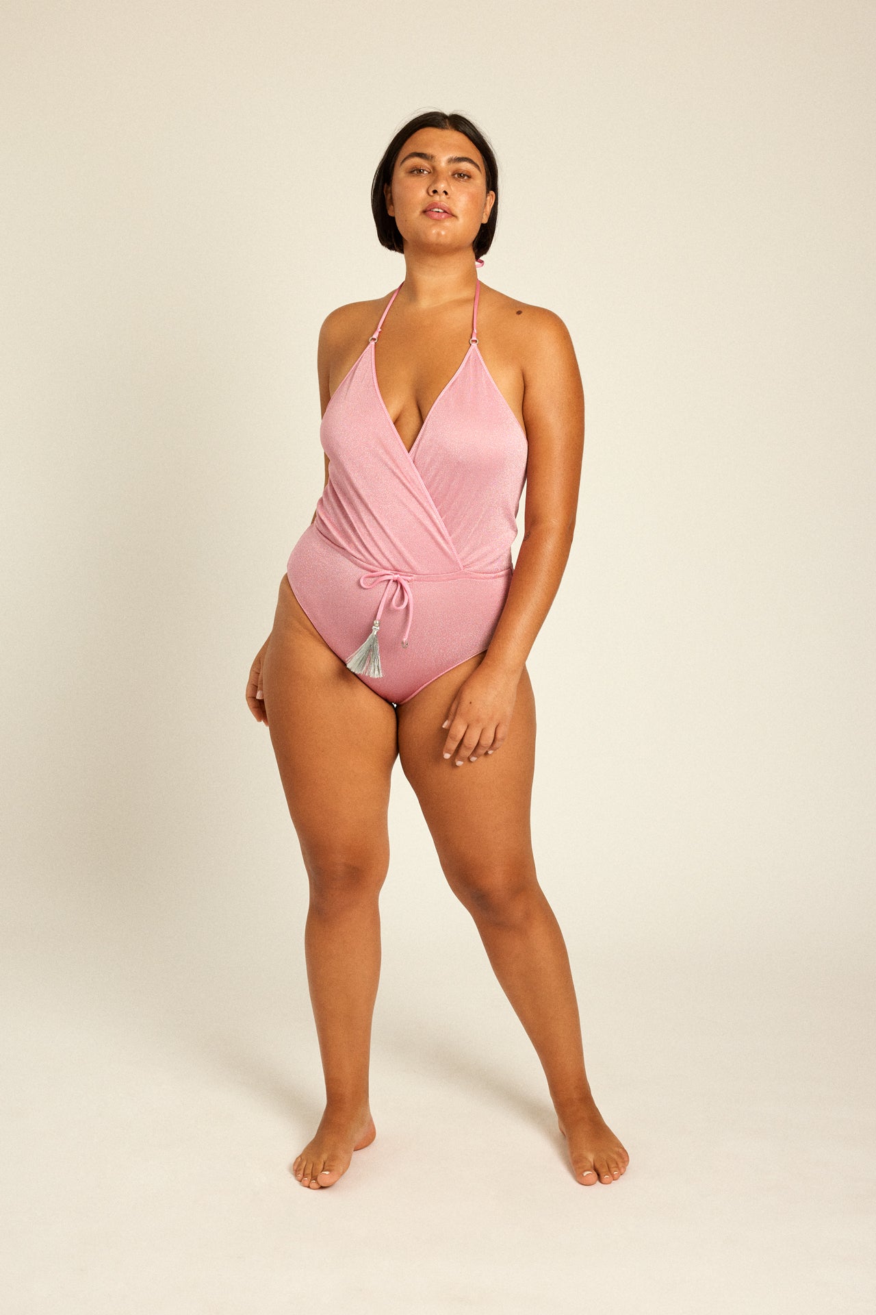 BubbleGum Glitter V-Swimsuit