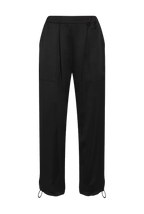 Product photo of Black Satin Trousers perfect for resort, party & wedding.