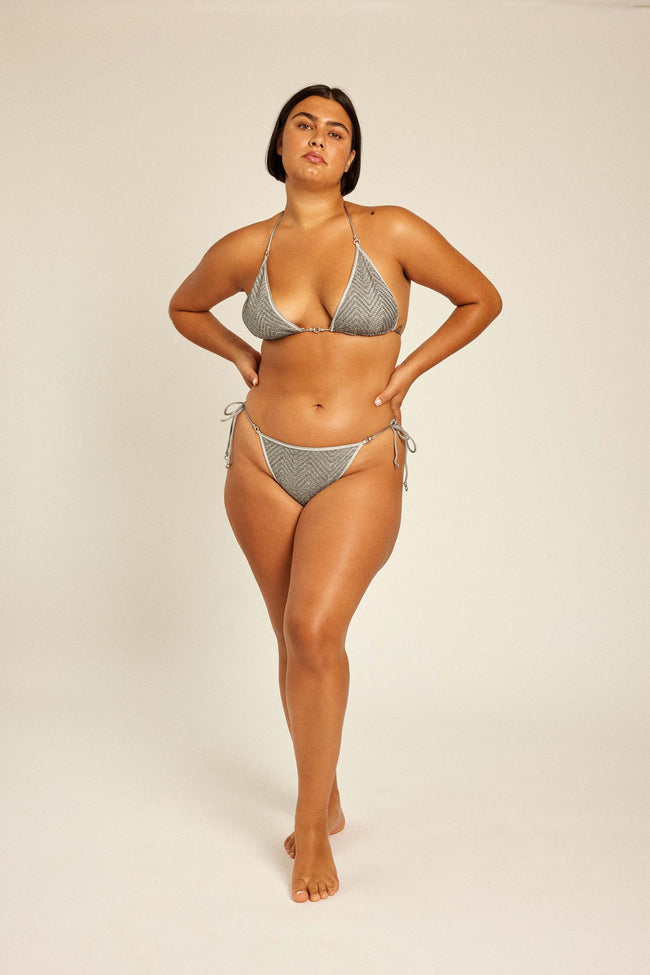 Bikini two piece for summer beach & vacation worn by plus size XL beautiful curvy model.