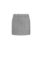 Product photo of Silver Knit Mini Skirt perfect for resort, party & wedding.