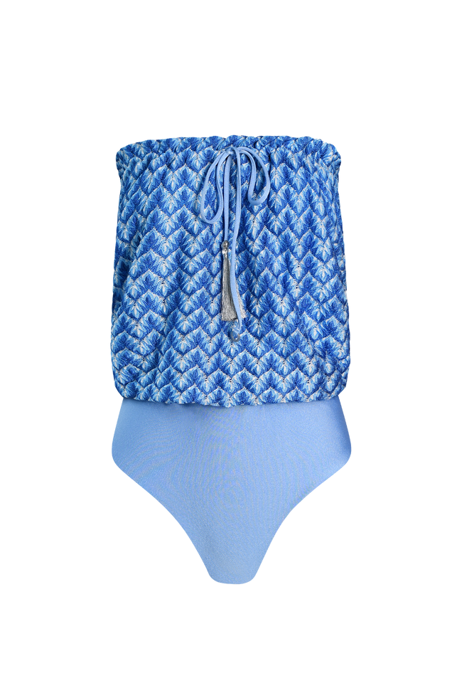 Sky Knit Bandeau Swimsuit