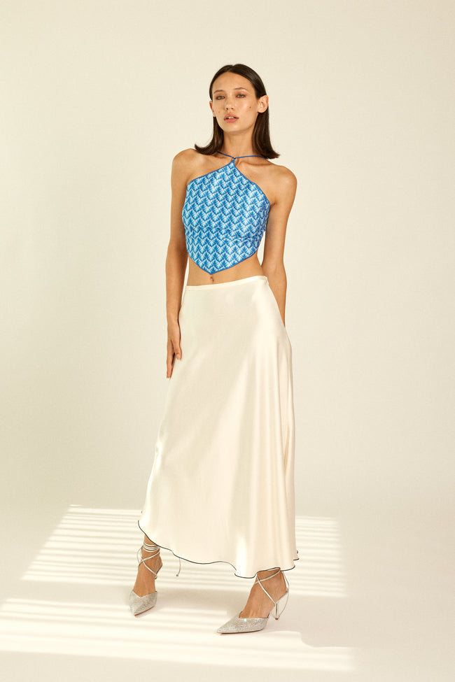 Ivory Satin Skirt