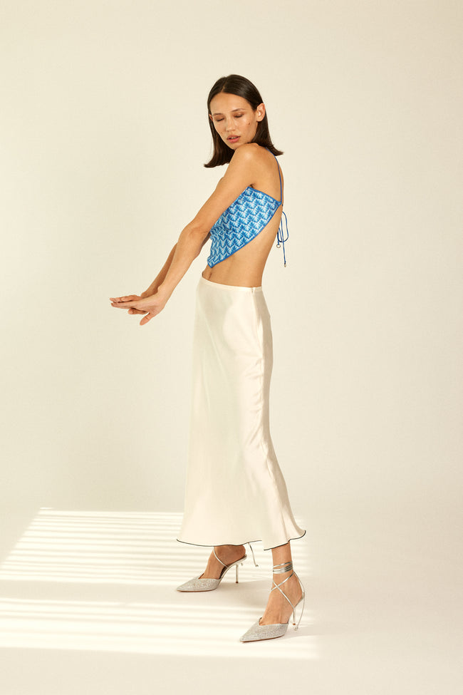 Ivory Satin Skirt