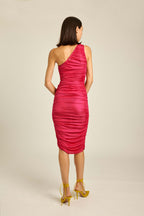 Ruched One-Shoulder Dress