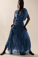 Blue Silk Tulle Skirt
