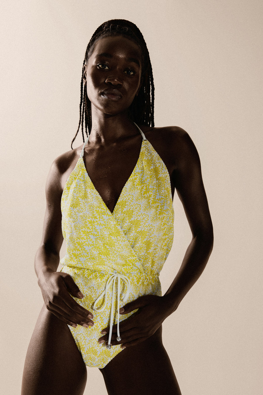 Acid Knit V-Swimsuit - Product - Hanne Bloch