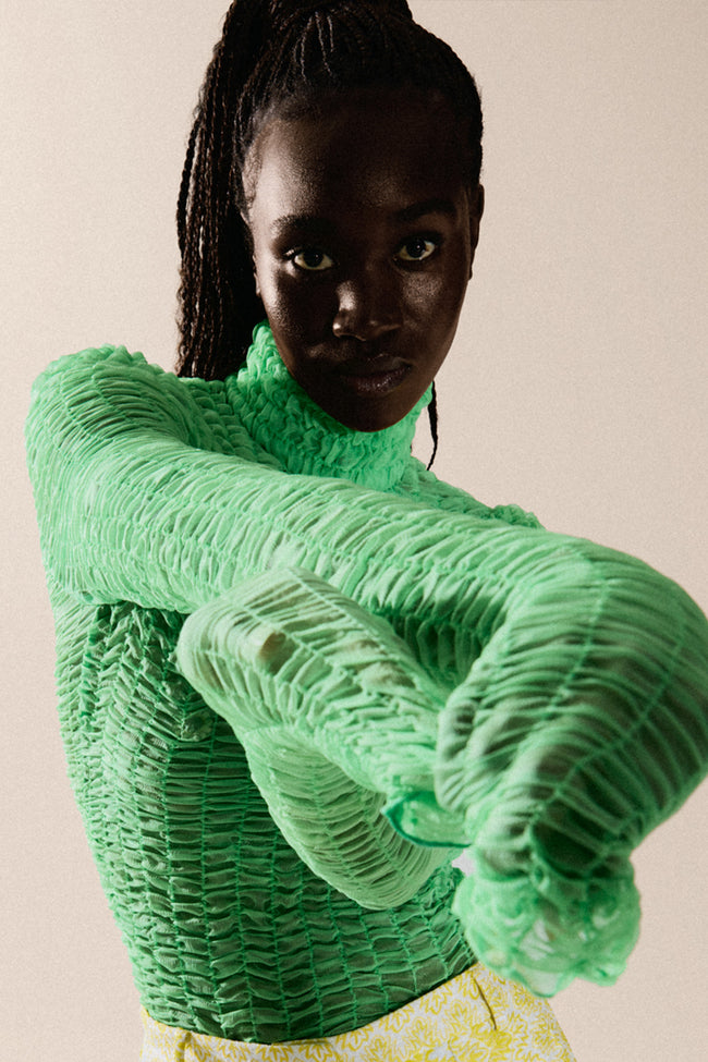 Green Smock Top